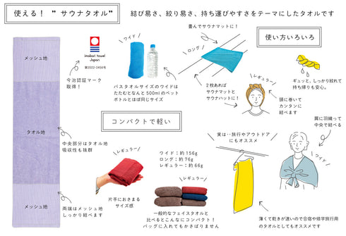 カラーが選べるサウナハット&マットギフトセット(サウナタオルプレゼント付)