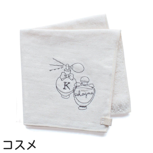 my days 刺繍ガーゼハンカチ