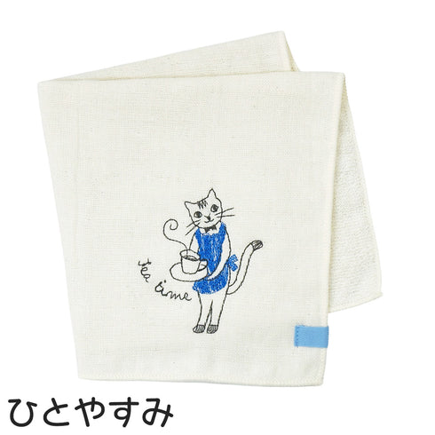 my days 刺繍ガーゼハンカチ