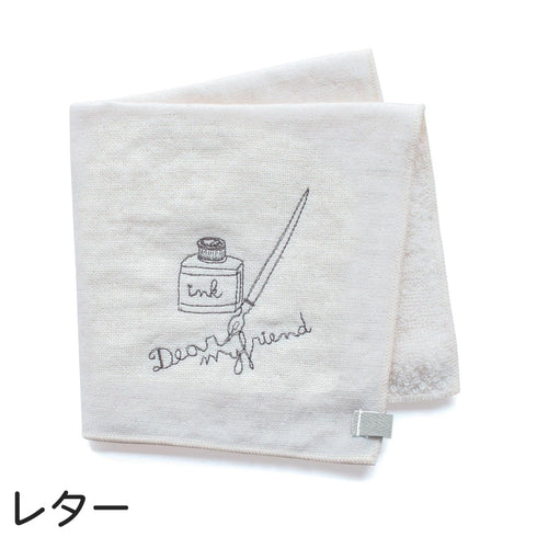 my days 刺繍ガーゼハンカチ