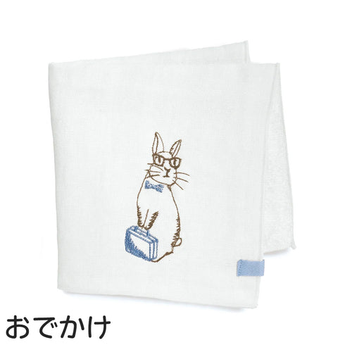 my days 刺繍ガーゼハンカチ