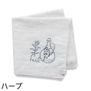 my days 刺繍ガーゼハンカチ