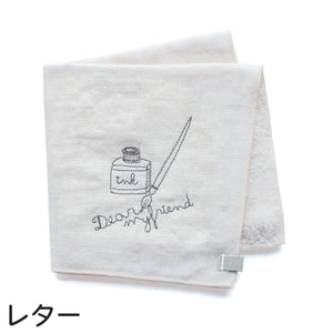 my days 刺繍ガーゼハンカチ