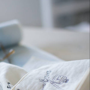 my days 刺繍ガーゼハンカチ
